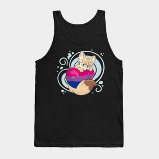 Bi Flag Heart Fennec Fox Tank Top